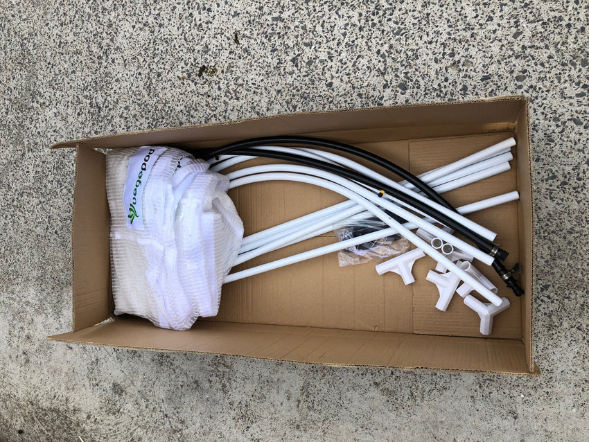 Replacement VegeCover Kit – Medium (includes poles, connectors, hinge clips, misters and mesh cover)