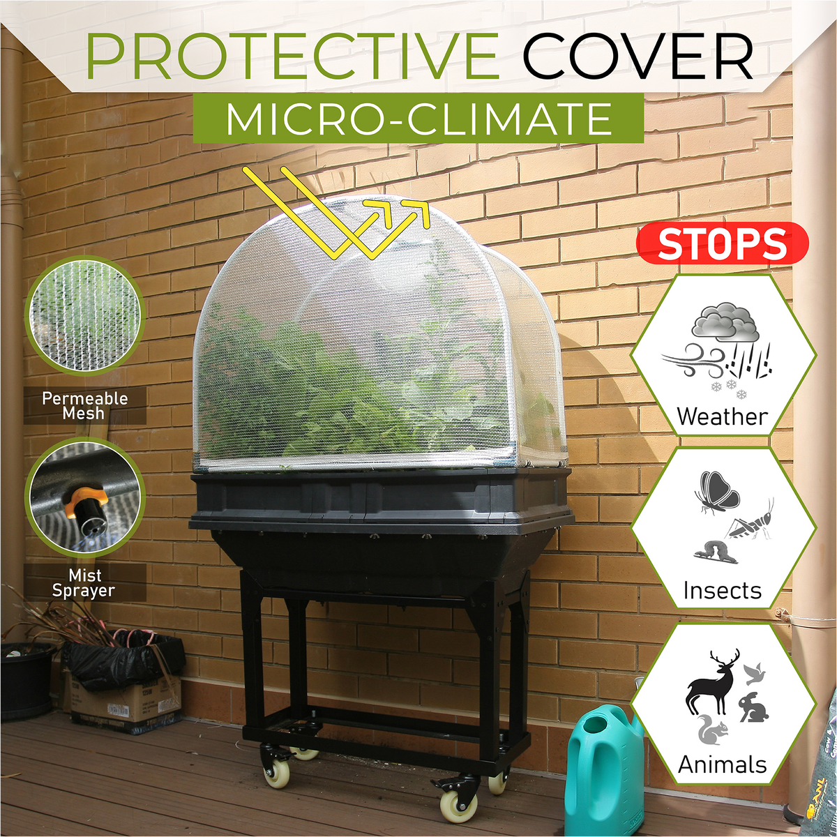Small Raised Garden Bed with Garden Cover