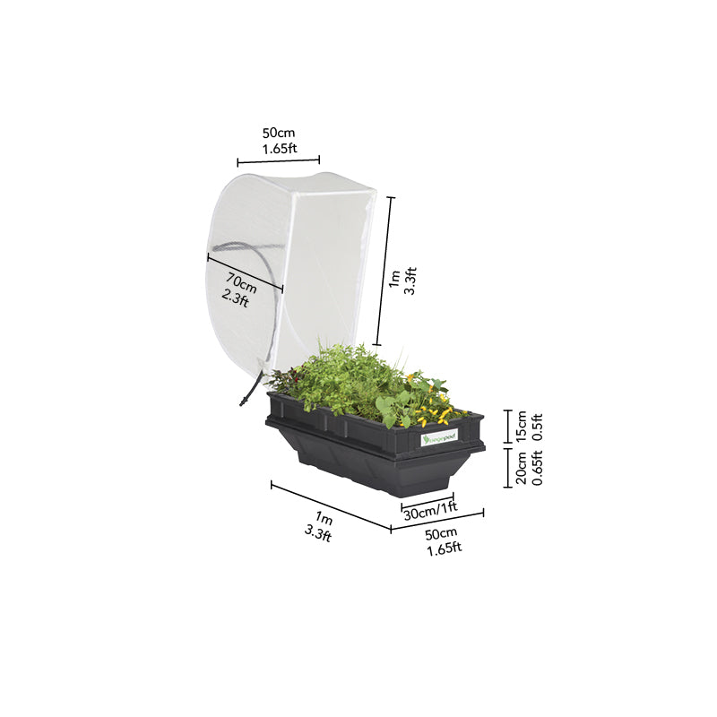 Small Raised Garden Bed with Garden Cover